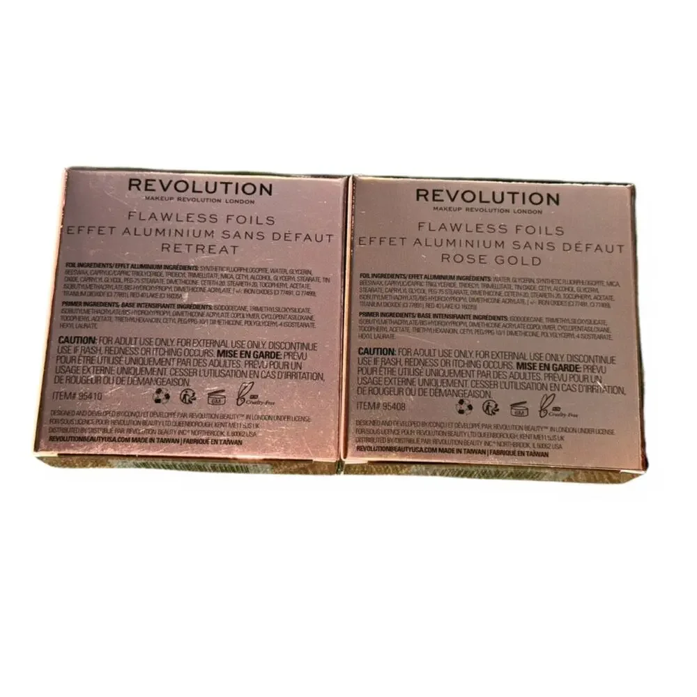 Makeup Revolution Flawless Foils Eyeshadow 2-Pack: Rose Gold & Retreat | NIB 🎨